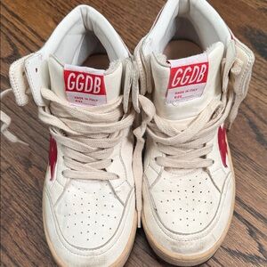 Golden Goose Kids High-Top Sneakers - Cream and Red